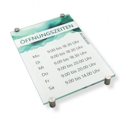 Türschild VITRUM K , Glasschild, Büroschild, Doppelglasschild
